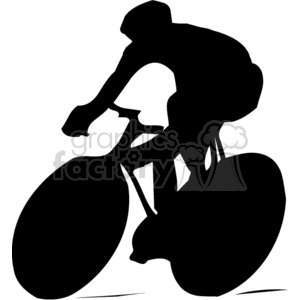 silhouette of person riding a bike clipart.