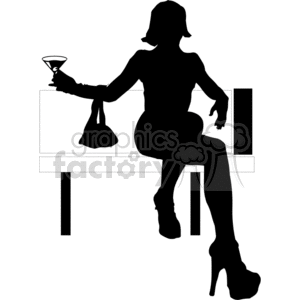 people shadow shadows silhouette silhouettes black+white vinyl+ready cutter action girl female drinking martini party sexy heels