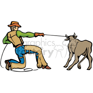 calf roping clipart.