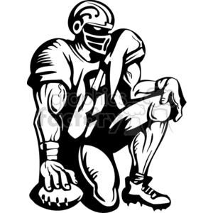 clipart - Football player waiting with ball.