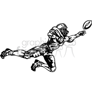 Football player jumping for the catch clipart. Royalty-free image # 374568