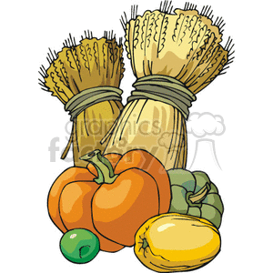 Pumpkin, Wheat, and other food clipart. Commercial use image # 145652