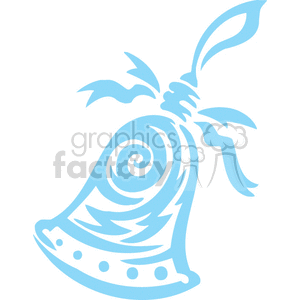 Single Blue Decorative Christmas Bell clipart. Royalty-free image # 374920