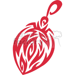 Single Red Ornate Christmas Decoration clipart.
