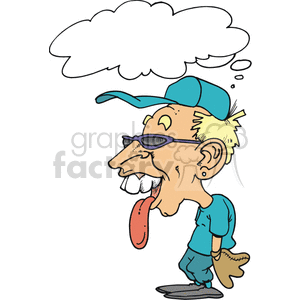 Funny baseball player with his tongue hanging out clipart. Royalty-free image # 375044