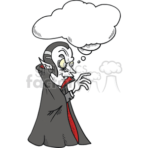 clipart - Vampire thinking about his next victim.