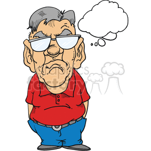 Man wearing a red shirt looking right at you clipart. Royalty-free image # 375122