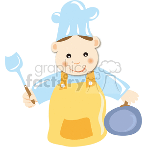 A Man Getting Ready to Cook Cartoon Style clipart. Commercial use image # 375531