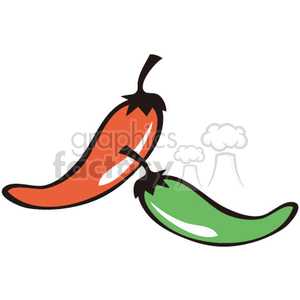 Red and green peppers clipart. Royalty-free image # 375536