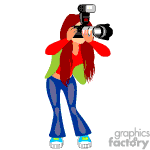 clipart - Lady taking pictures.