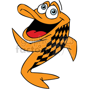 a orange and black fish dancing clipart. Commercial use image # 377293