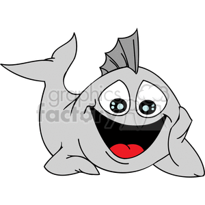 happy gray fish relaxing clipart. Commercial use image # 377298