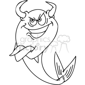 Fish with a devil's face clipart. Royalty-free image # 377308