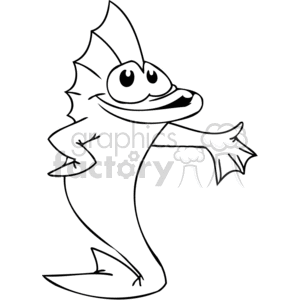 a friendly fish clipart. Commercial use image # 377383