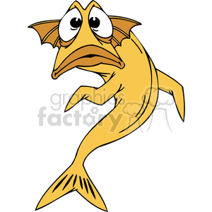 confused yellow fish clipart. Commercial use image # 377393