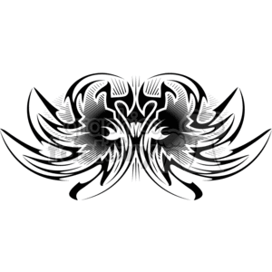 Tribal Angel Wings tattoo design clipart. Commercial use image # 377687