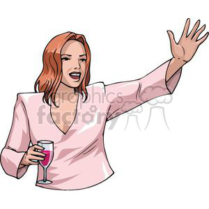 lady at a party clipart. Commercial use image # 145229