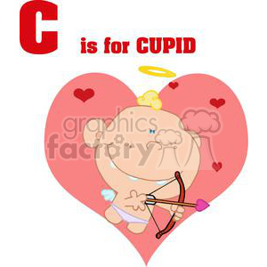 clipart RF Royalty-Free Illustration Cartoon funny character Valentines love hearts heart cupid