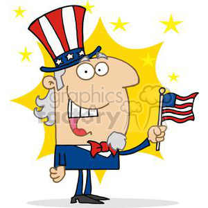 Abe Lincoln with American Flag and Hat clipart.