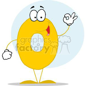 Happy Number 0 in Yellow clipart. Commercial use image # 378357