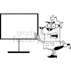 Police Officer with Sun Glasses Pointing His Finger At The Board clipart. Royalty-free image # 379069