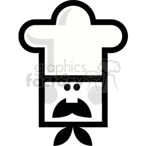 Chef Face In White and Black clipart. Commercial use image # 379279