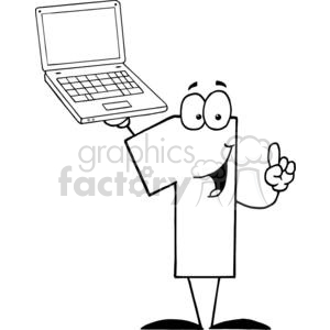 Number One Cartoon Character Presents The Best Laptop clipart. Commercial use image # 379374