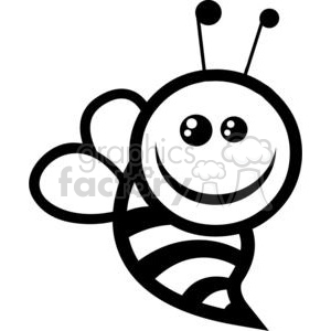 cartoon funny comical vector bee bees black white wasp cut+files svg