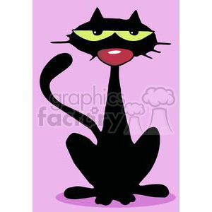 2608-Royalty-Free-Black-Cat-Cartoon-Character clipart. Commercial use image # 379831