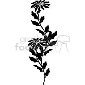26-flowers-bw clipart. Commercial use image # 380068