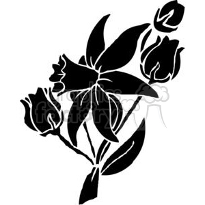 58-flowers-bw clipart. Royalty-free image # 380108