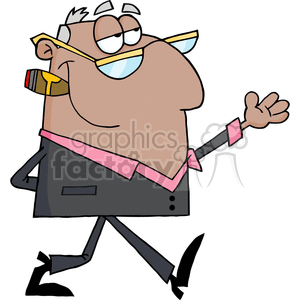 Cartoon-Happy-Businessman-Boss clipart. Royalty-free image # 381807