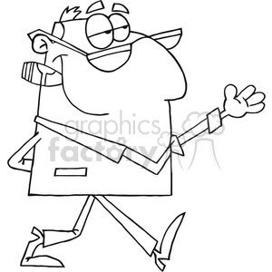 cartoon funny illustration vector business businessman work office working black white boss CEO