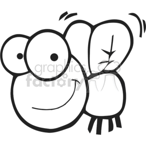 Cartoon-Fly-Character-BW clipart. Commercial use image # 381842