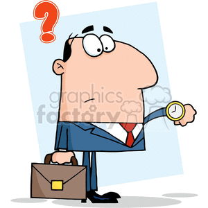 cartoon funny illustration vector work working business businessman employment unemployed late time schedule meeting watch