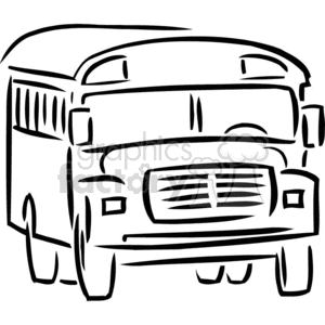 Black and white outline of a school bus leaving  clipart. Commercial use image # 382472