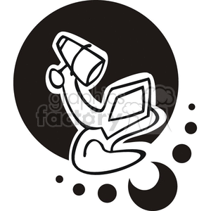 Black and white outline of a microscope  clipart.