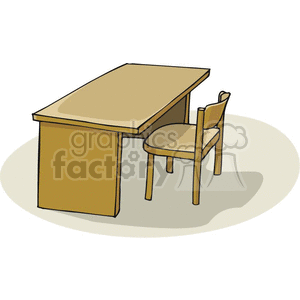 Cartoon chair and desk clipart. Commercial use image # 382498