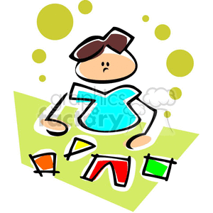 Elementary school student learning shapes clipart. Royalty-free image # 382602