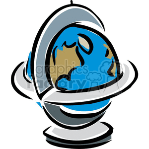 Cartoon classroom globe clipart. Royalty-free image # 382655