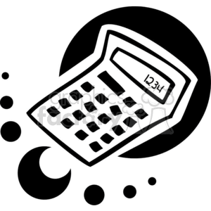 Black and white calculator clipart.