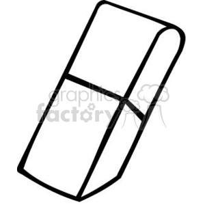 Black and white outline of an eraser 