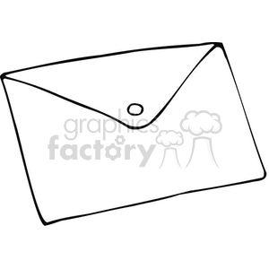 Black and white outline of an envelope clipart. Royalty-free image # 382742