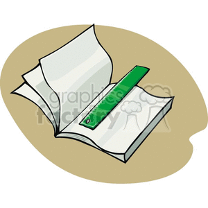 Cartoon notebook with ruler  clipart.