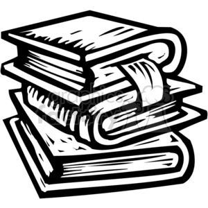 black white stack of books clipart. Royalty-free image # 382940