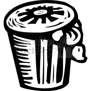 black white trash can clipart. Royalty-free image # 382950