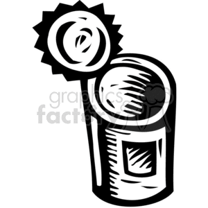 black white garbage can clipart. Commercial use image # 382985