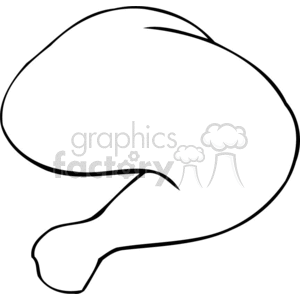 chicken leg outline clipart. Commercial use image # 383195