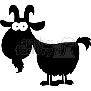 silhouette of a cartoon goat clipart.