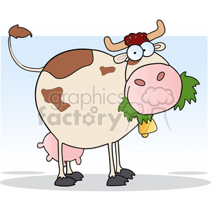 cow eating clipart.